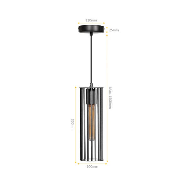 ETH Hanglamp Birdy Zwart - Small