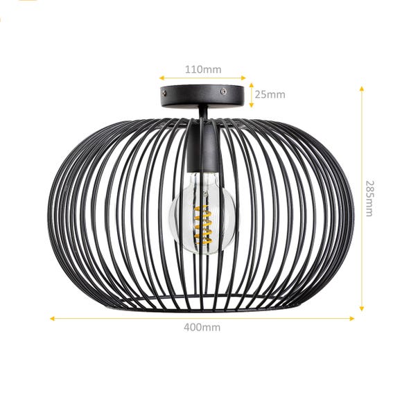 ETH Plafondlamp Wire 2.0 Zwart - 40 cm