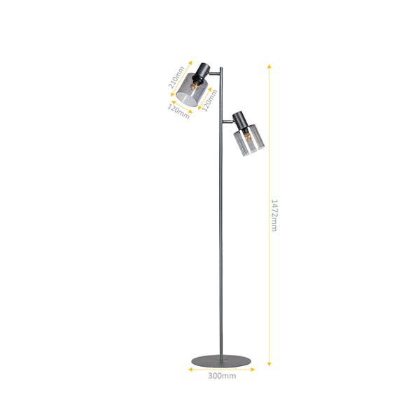 ETH Vloerlamp Sledge Glass - Zwart