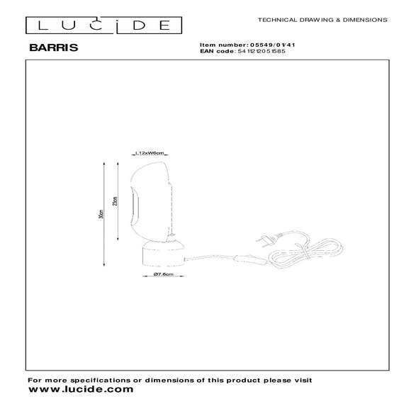 Lucide BARRIS - Tafellamp - 1xE27 - Taupe