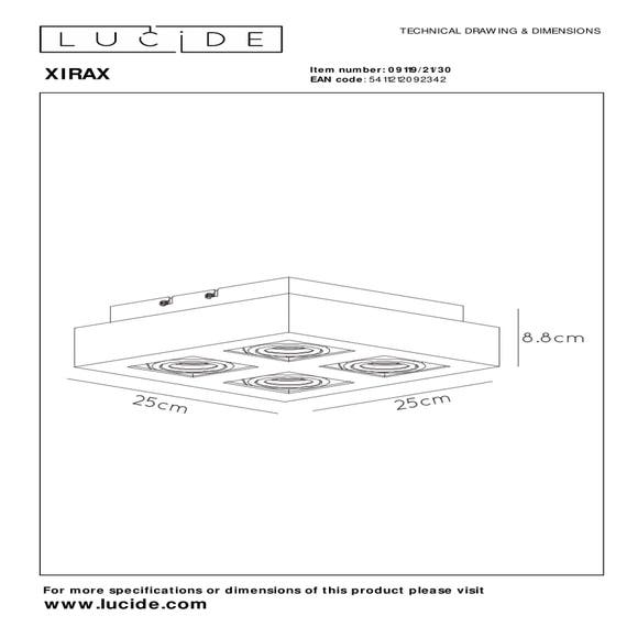 Lucide Plafondspot XIRAX - 4x5W - Zwart