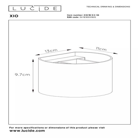 Lucide XIO - Wandlamp - LED Dimb. - G9 - Grijs