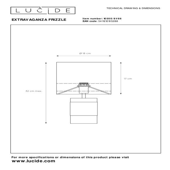 Lucide EXTRAVAGANZA FRIZZLE - Tafellamp - Ø 18 cm - 1xE14 - Roze