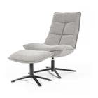Eleonora Fauteuil Marcus met voetenbank - Lichtgrijs Baquer