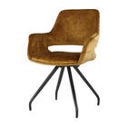 Livingfurn Eetkamerstoel Capp Oker Velvet