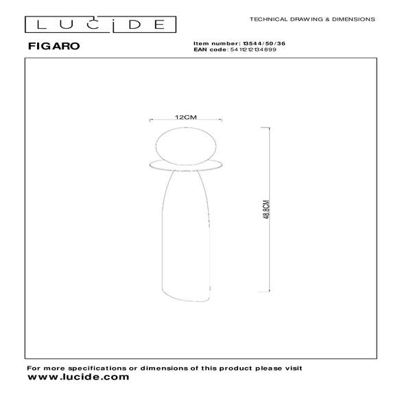 Lucide FIGARO - Tafellamp - Ø 12 cm - M - Grijs 