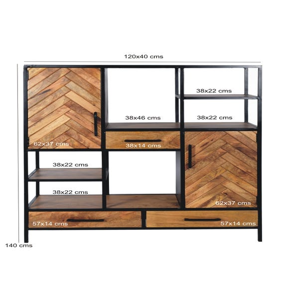 Livingfurn Boekenkast Brooklyn 140cm