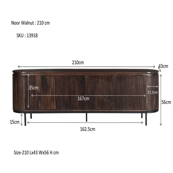Livingfurn TV-meubel Noor 210cm - Bruin
