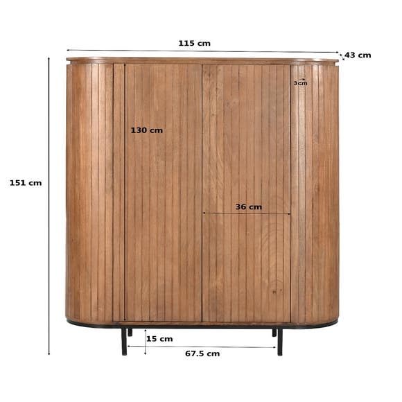 Livingfurn Opbergkast Noor 150 cm - Natural