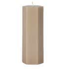 Lifestyle Rustieke Kaars Hexagon 7x18cm - Taupe