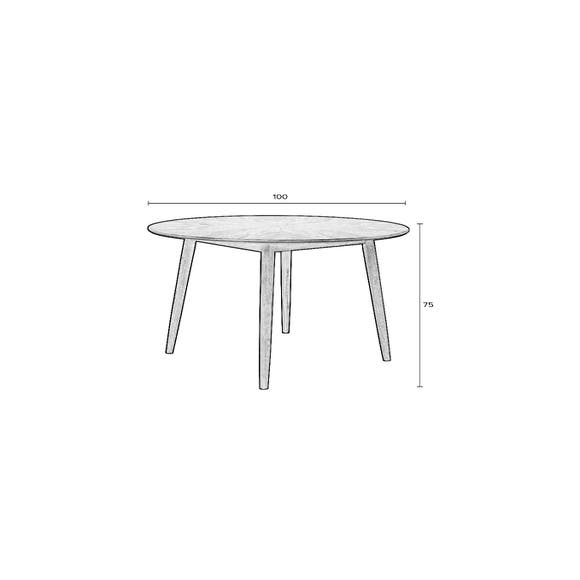 Maison Bobby Eettafel FABIO 100' Zwart