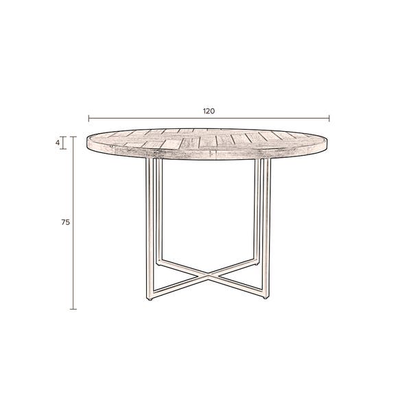 Dutchbone Eettafel CLASS Rond 120cm - Eiken