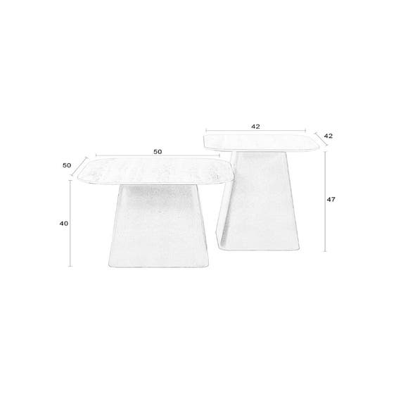 Maison Bobby Bijzettafel Baru - Set van 2 