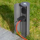 Lucide POWERPOINT - Buitenstopcontact zuil randaaring NL/D - Ø 10 cm - IP44 - Antraciet