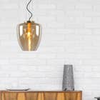 Lucide FLORIEN - Hanglamp - Ø 28 cm - 1xE27 - Amber