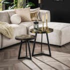 Reefs Interior Bijzettafel Set Black & Gold - Rond