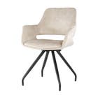 Livingfurn Eetkamerstoel Capp Beige Velvet