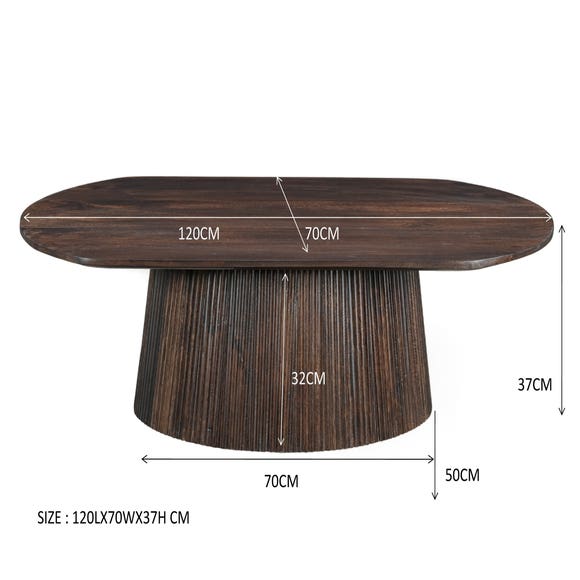 Livingfurn Salontafel Salvator Walnut - Ovaal 120cm