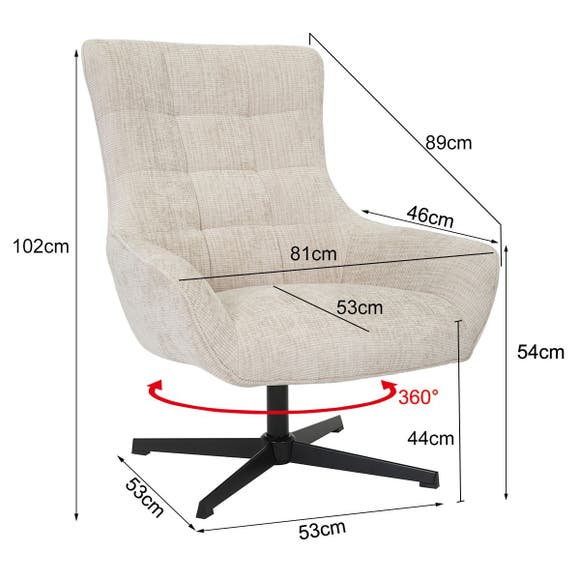 Livingfurn Fauteuil Naomi - Taupe