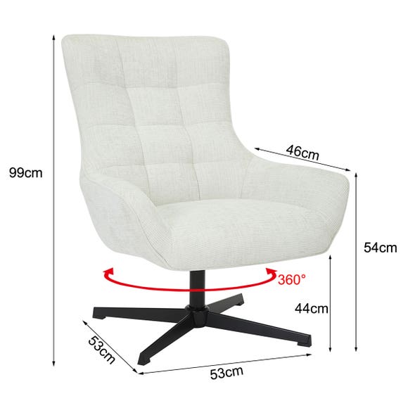 Livingfurn Fauteuil Naomi - Parelmoer Wit