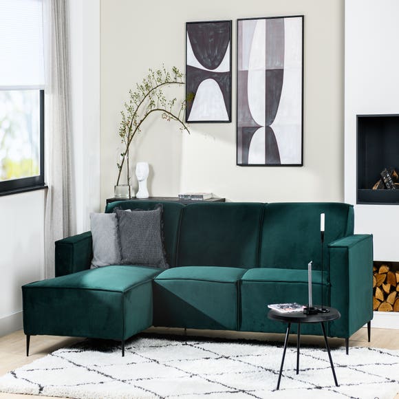 DP-Home Hoekbank Dante Links Velvet - Groen