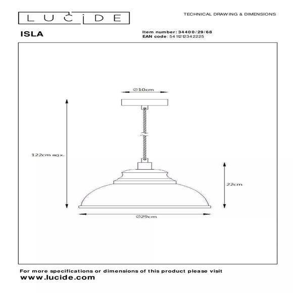 Lucide ISLA - Hanglamp - Ø 29 cm - 1xE14 - Roze