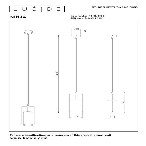 Lucide NINJA - Hanglamp - 1xE27 - Geel