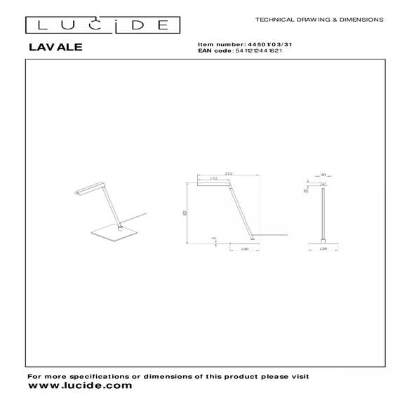 Lucide LAVALE - Tafellamp - LED Dimb. - 1x3W 2700K - Wit