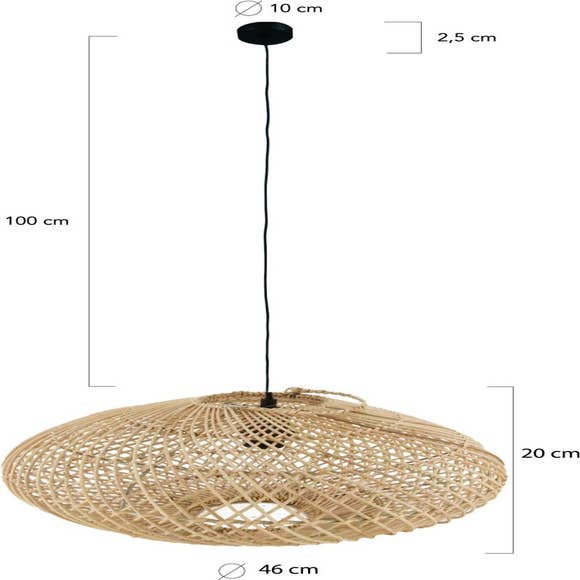 Reefs Interior Hanglamp Rotan 46cm - Naturel