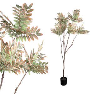 PTMD - Kunstplant Tree Groen Paars Johannesbroodboom