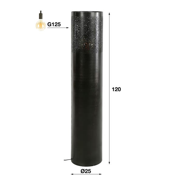 Reefs Interior Vloerlamp Malton Black - 120cm