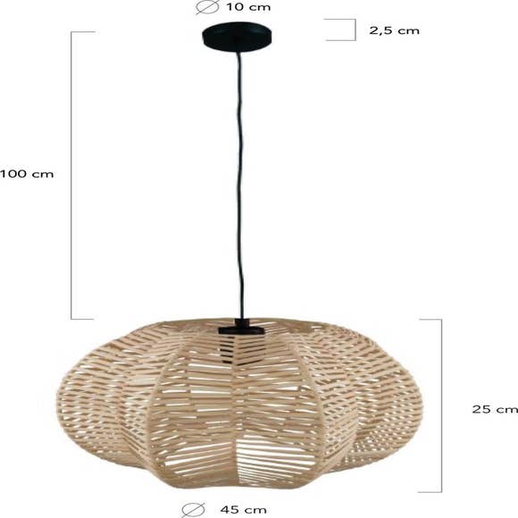 Reefs Interior Hanglamp Foz - Rotan - Beige