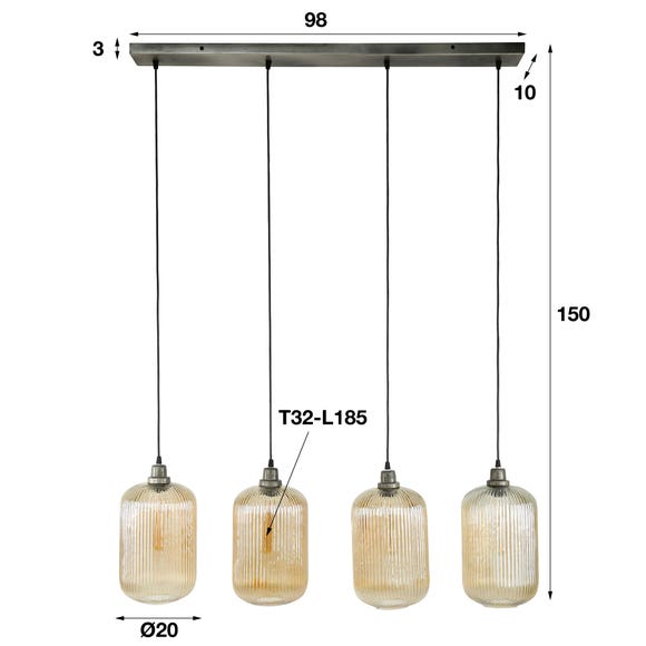 Reefs Interior Hanglamp Stripe Cilinder