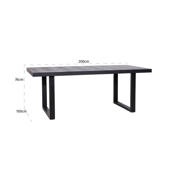 Richmond Eettafel Blax 200x100cm - Zwart