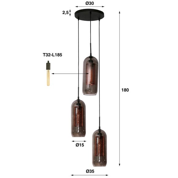 Reefs Interior Hanglamp Chausson 3L - Getrapt