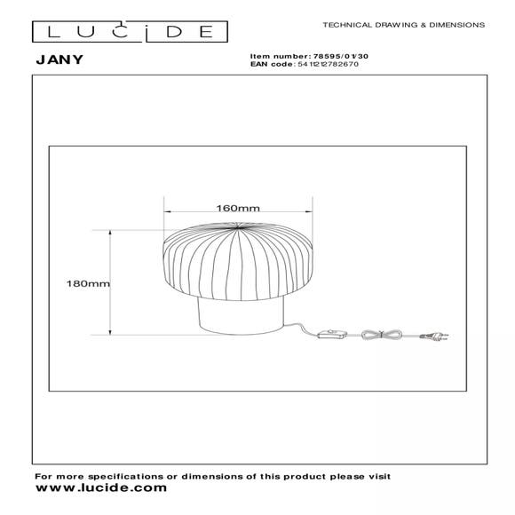 Lucide JANY - Tafellamp - Ø 16 cm - 1xE14 - Zwart