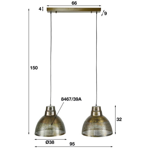 Reefs Interior Hanglamp Screen 2x 38cm
