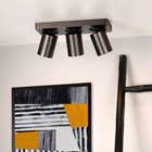 Lucide NIGEL - Plafondspot - LED Dim to warm - GU10 - 3x5W - Zwart