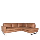 LABEL51 Hoekbank Arezzo - Cognac - Microfiber - 2,5-Zits + Ottomane