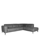 LABEL51 Hoekbank Trento - Antraciet - Microfiber - 2,5-Zits + Ottomane