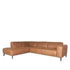 LABEL51 Hoekbank Trento - Cognac - Microfiber - Ottomane + 2,5-Zits