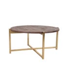 LABEL51 Salontafel Dox 70x70x35 cm- Messing - Hout