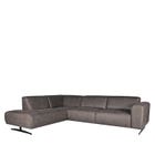 LABEL51 Hoekbank Modena - Antraciet - Microfiber - Ottomane + 2,5-Zits