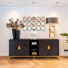 Richmond - Dressoir Blackbone goud 4-deuren