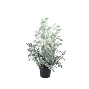 PTMD Kunstplant - Leaves Ecalyptus Grijs - Groen 