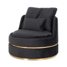 Richmond Fauteuil Kylie - Antraciet velvet / gold 