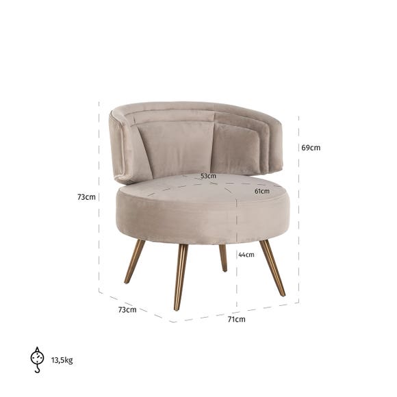 Richmond Fauteuil Hazel - Khaki