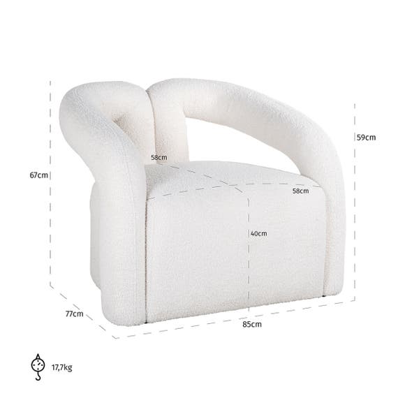 Richmond Fauteuil Dana - White Furry