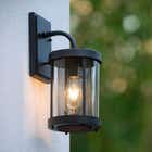 Lucide MAKKUM - Wandlamp Buiten - 1xE27 - IP23 - Zwart