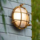 Lucide DUDLEY - Wandlamp Buiten - Ø 25 cm - 1xE27 - IP65 - Mat Goud / Messing